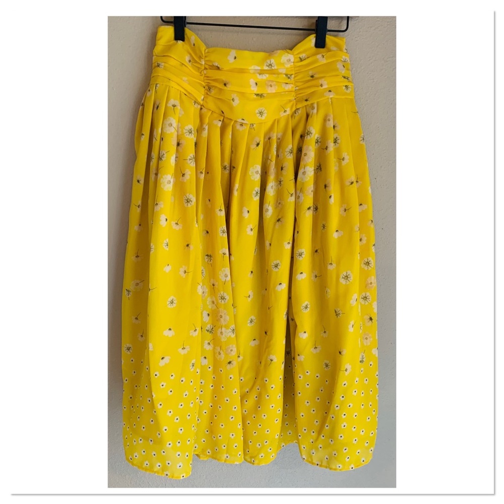 eShakti Yellow Floral Skirt